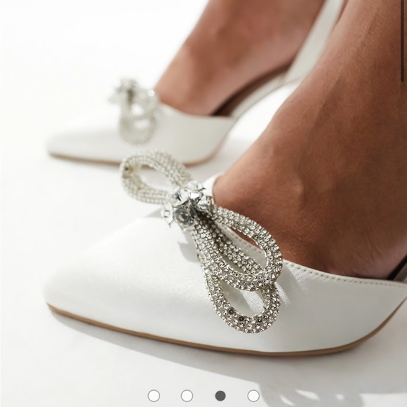 Be Mine Bridal Bow mid heel shoes ivory - Picture 3 of 5